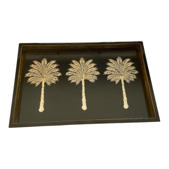 Grand Palms Lacquer Vanity Tray in Black - Picture 2 of 12